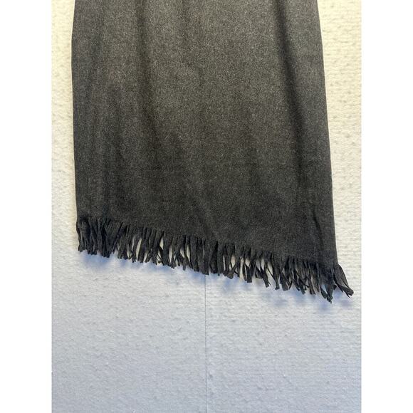 The Limited Women Wool Blend Skirt Made in Italy Size 10 Charcoal Felt Fringe - Picture 3 of 7